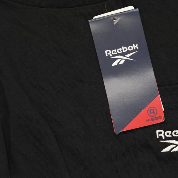NWT Reebok Womens Small Logo Graphic Pocket Tee HB2321 Black / White XS - Picture 5 of 6